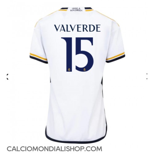 Maglie da calcio Real Madrid Federico Valverde #15 Prima Maglia Femminile 2023-24 Manica Corta